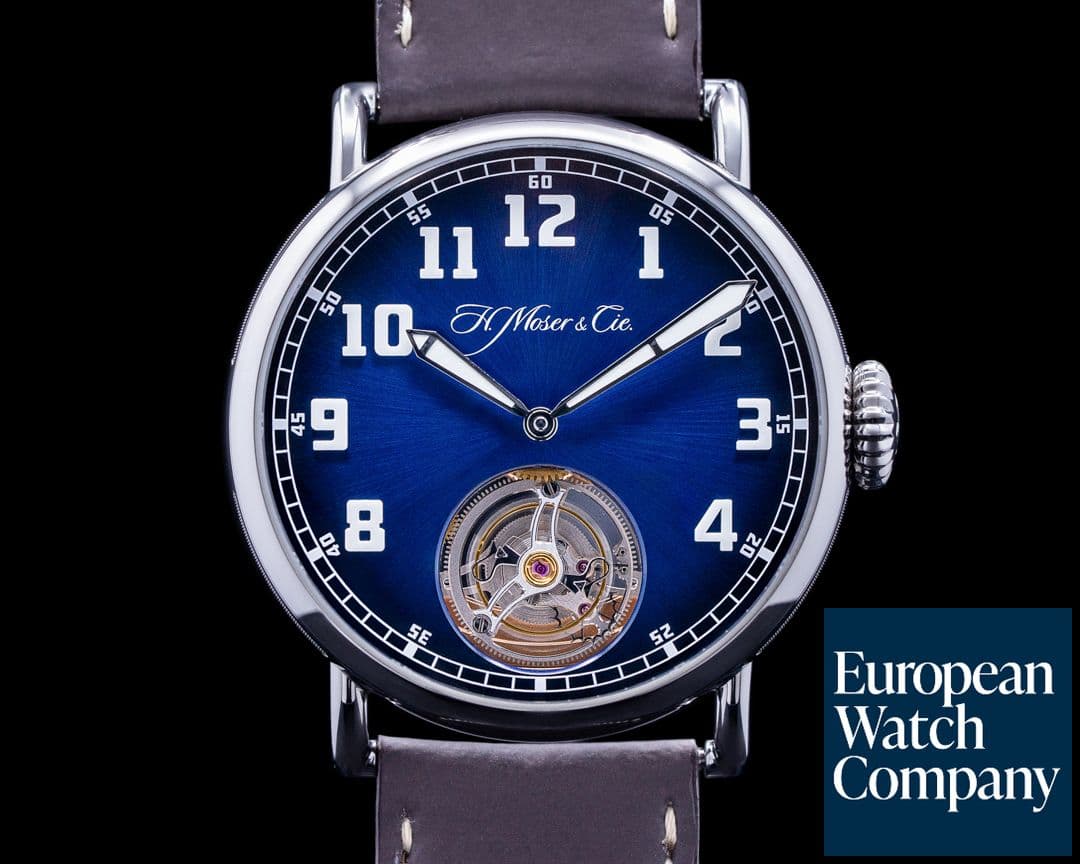 Image of H. Moser and Cie. Heritage Tourbillon Funky Blue Fume/Steel