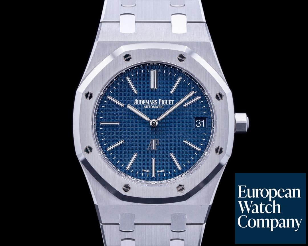 Image of Audemars Piguet Royal Oak Extra Thin "50th Anniversary" Blue Dial SS 16202ST