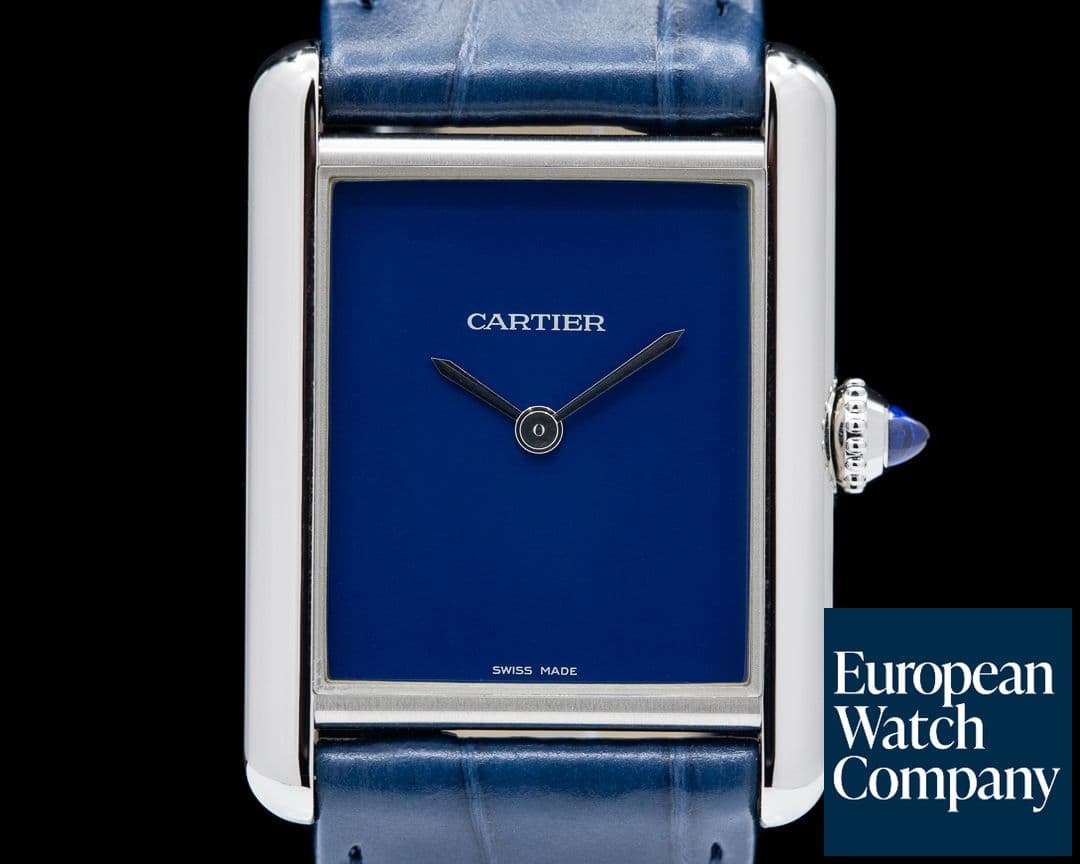 Image of Cartier Tank Must Watch SS Large BLUE UNWORN