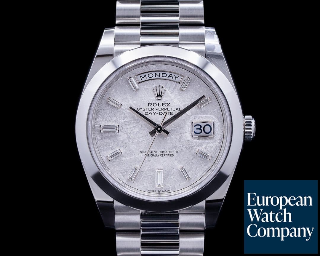Image of Rolex Day Date 228206 Platinum Meteorite Dial DIAMONDS 40MM UNWORN 2022 