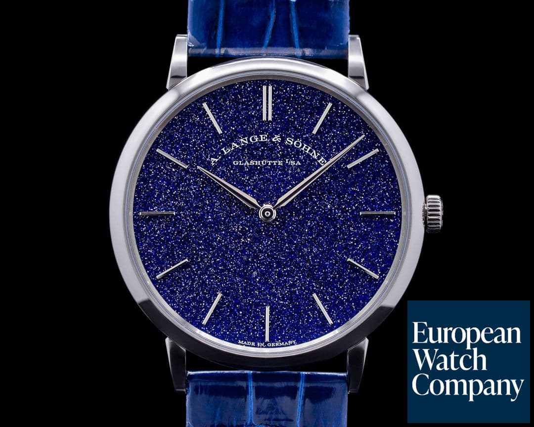 Image of A. Lange and Sohne Saxonia 205.086 Thin Manual Wind Blue Gold-Flux Dial