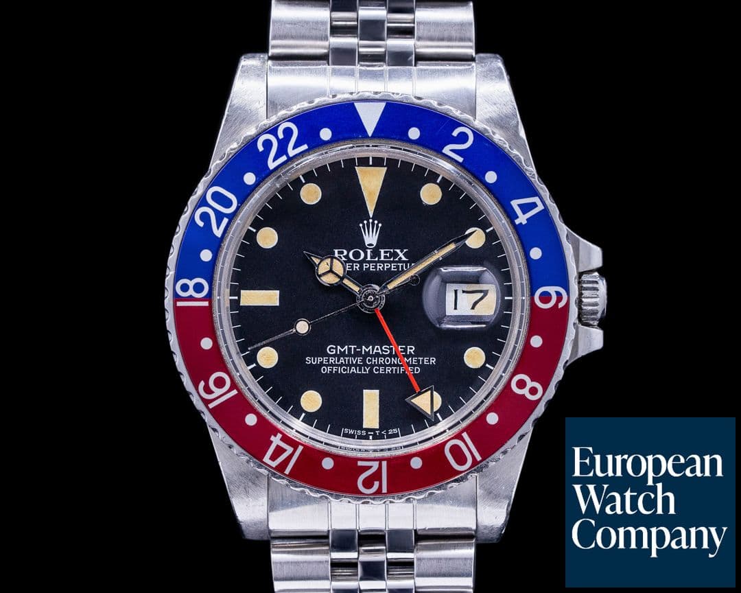 Image of Rolex GMT Master Transitional  "Pepsi Bezel" Matte Dial Circa 1984