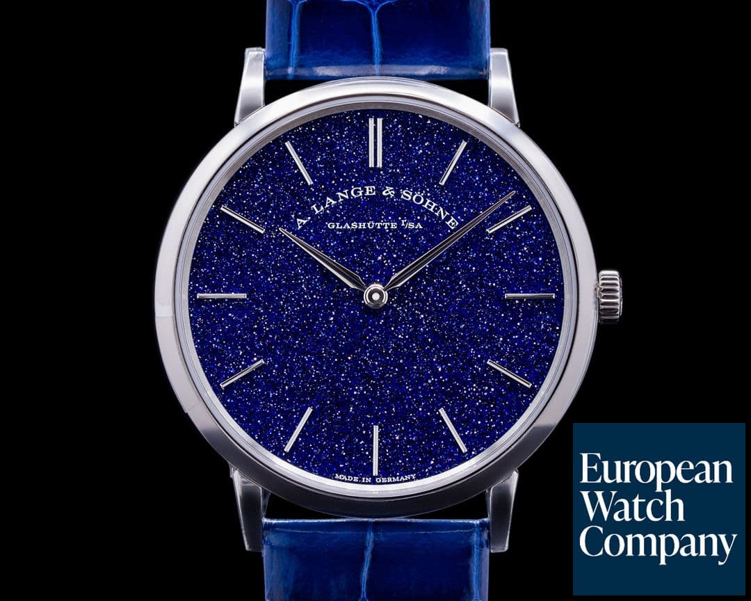 Image of A. Lange and Sohne Saxonia Thin Manual Wind Blue Gold-Flux Dial 205.086