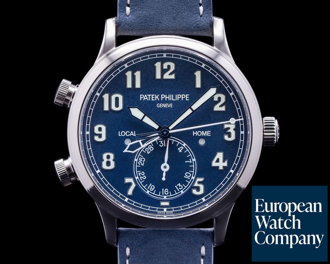 Image of Patek Philippe Calatrava 5524G Pilot Travel Time 18k White Gold