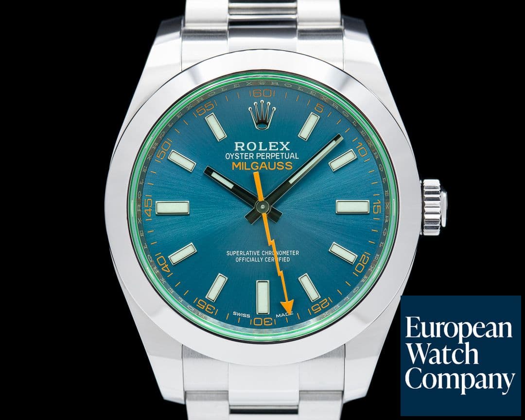 Image of Rolex Milgauss Blue Dial Green Crystal 2019