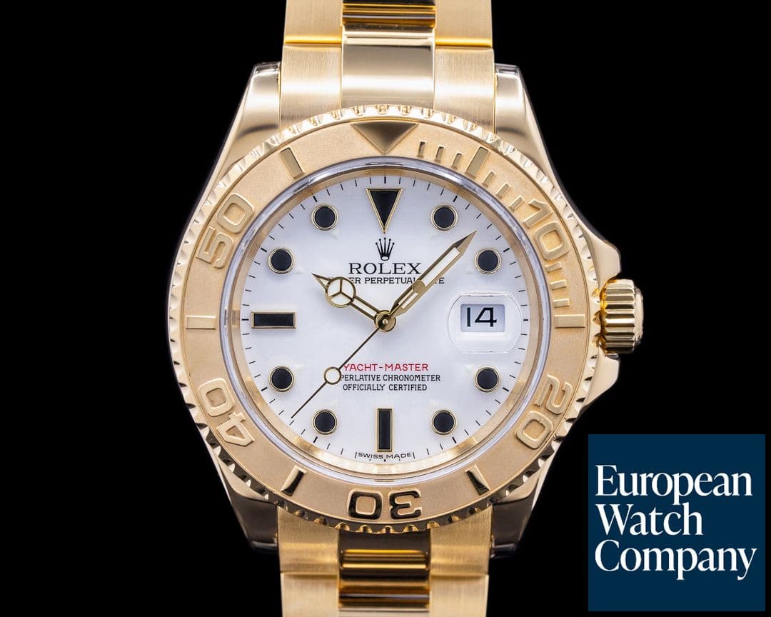 Image of Rolex Yacht Master White Dial 18K Yellow Gold / Bracelet 