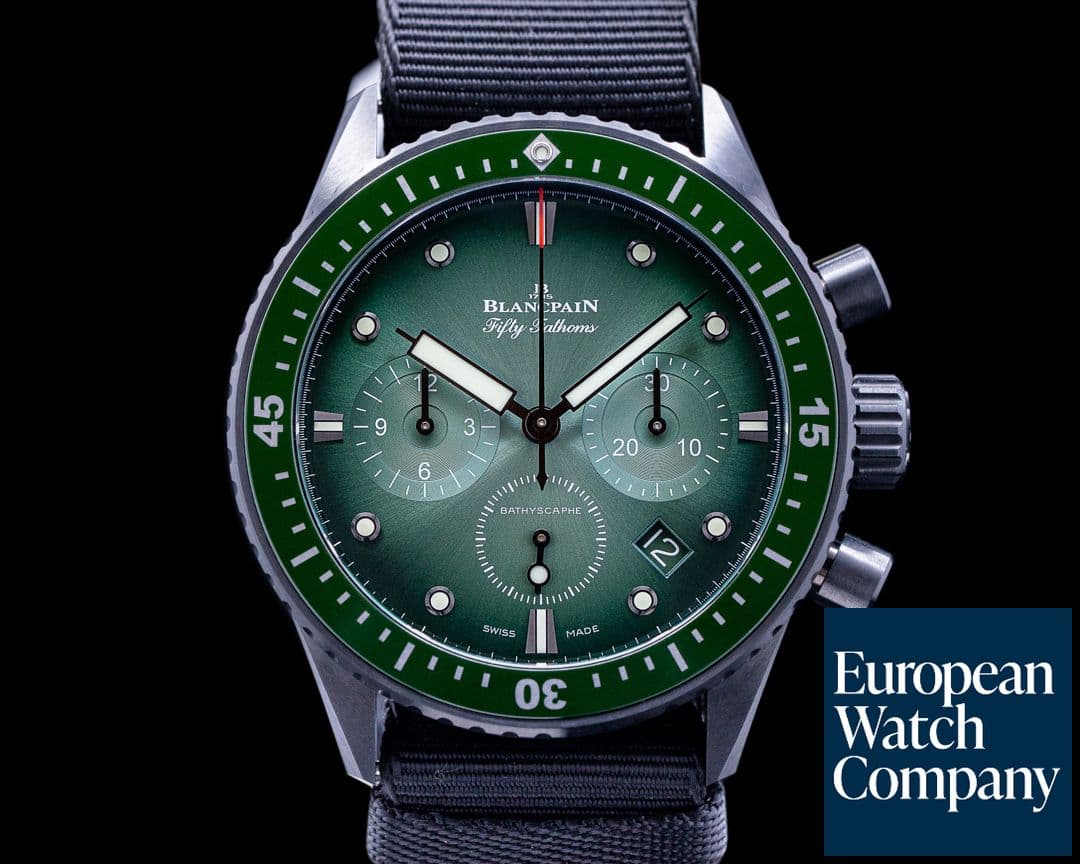 Image of Blancpain Fifty Fathoms Bathyscaphe Black Ceramic Green Dial 2022