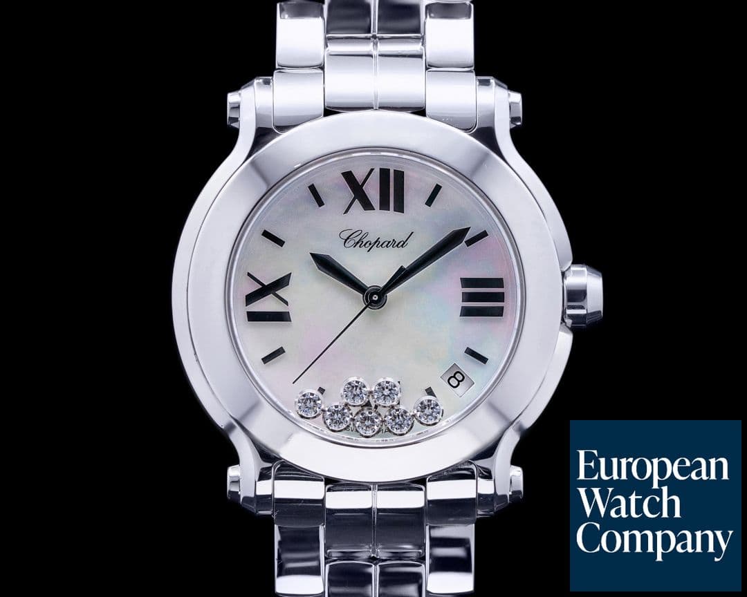 Image of Chopard Happy Sport 36mm Mother of Pearl Diamonds