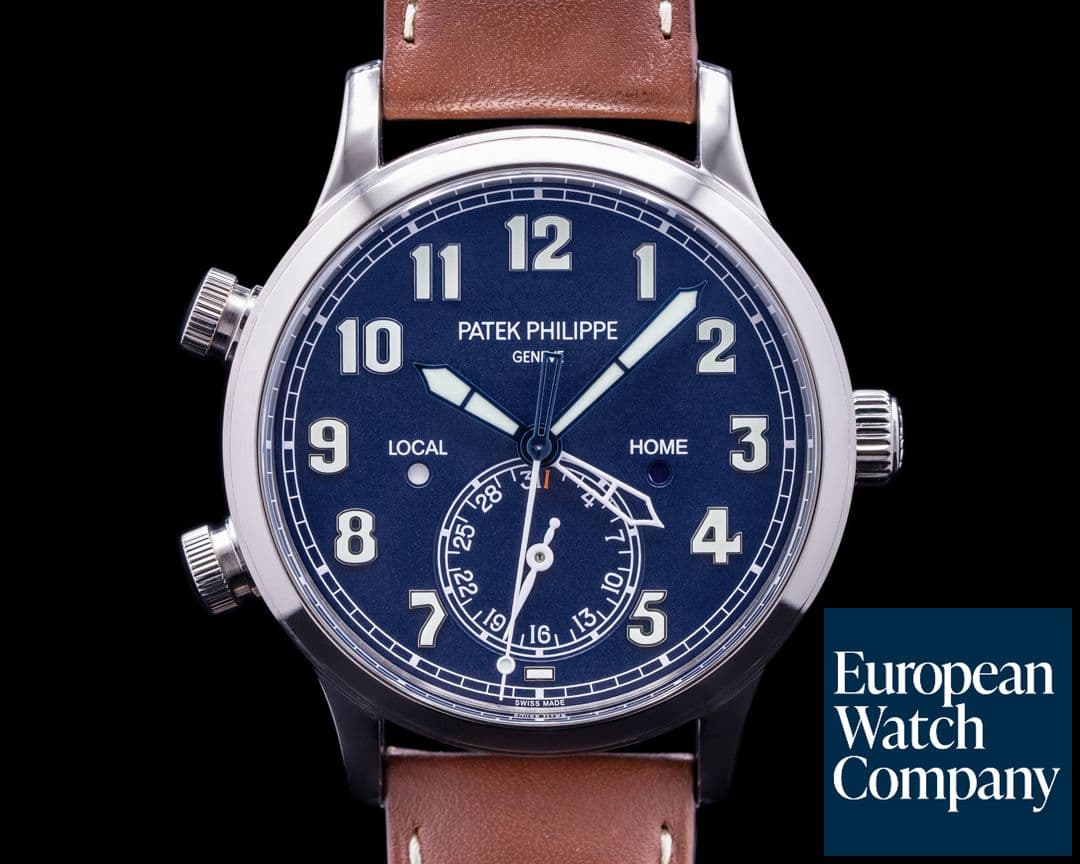 Image of Patek Philippe Calatrava 5524G Pilot Travel Time 18k White Gold