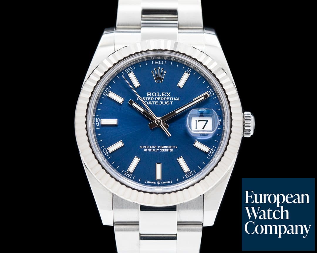 Image of Rolex Datejust 41 126334 Blue Stick Dial SS Oyster 2022