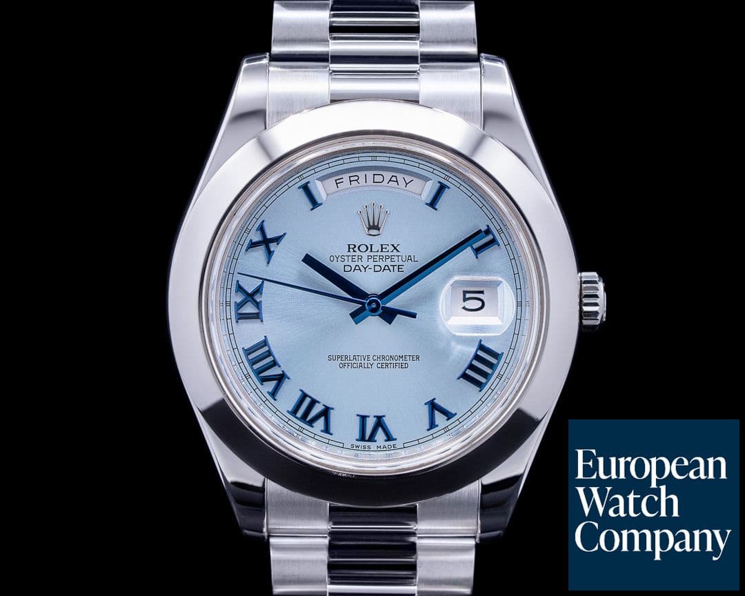 Image of Rolex Platinum Day Date II 218206 Glacier Dial Roman Numerals 41MM