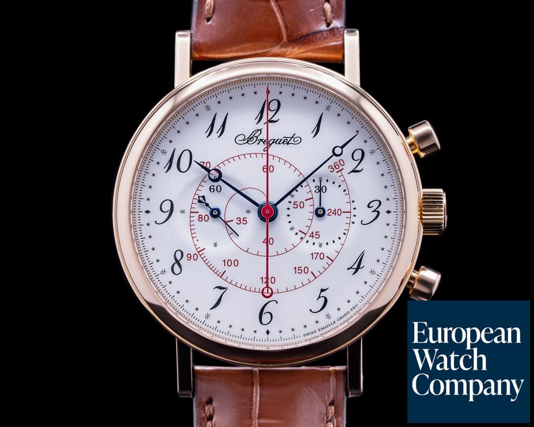 Image of Breguet Classique Chronograph 5247 18k Rose Gold Enamel dial