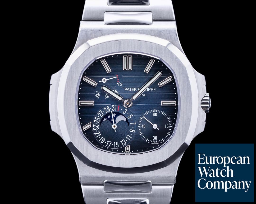 Image of Patek Philippe Jumbo Nautilus 5712 Moonphase Power Reserve SS FULL SET