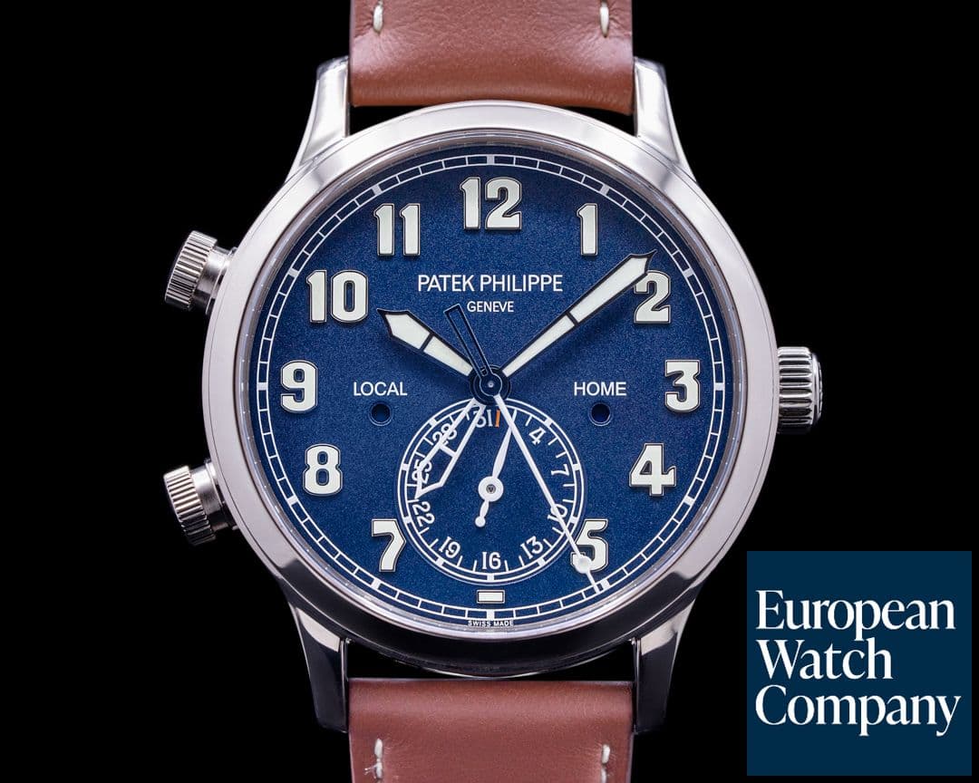 Image of Patek Philippe Calatrava 5524G Pilot Travel Time 18k White Gold