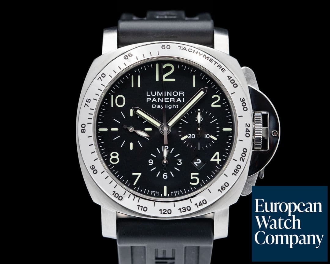 Image of Panerai Luminor Chronograph Daylight SS Black Dial