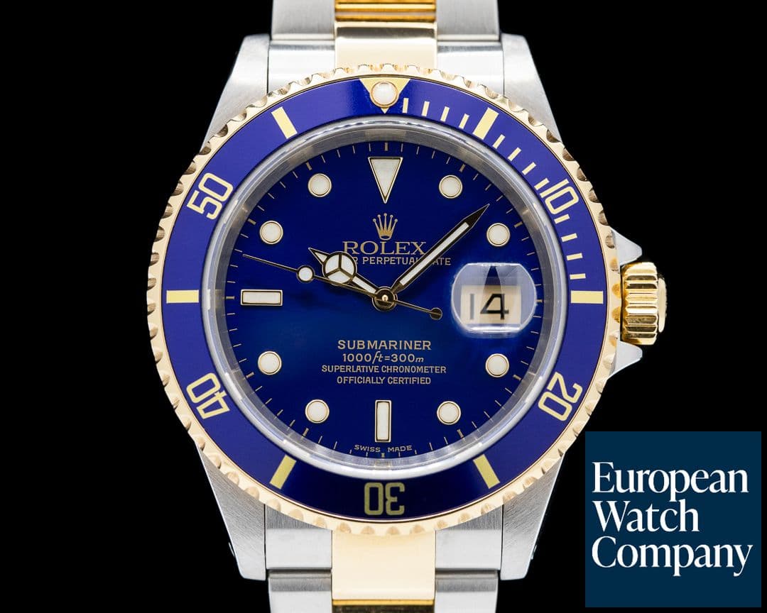 Image of Rolex Submariner 16613 Blue Dial SS / 18K BOX & PAPERS