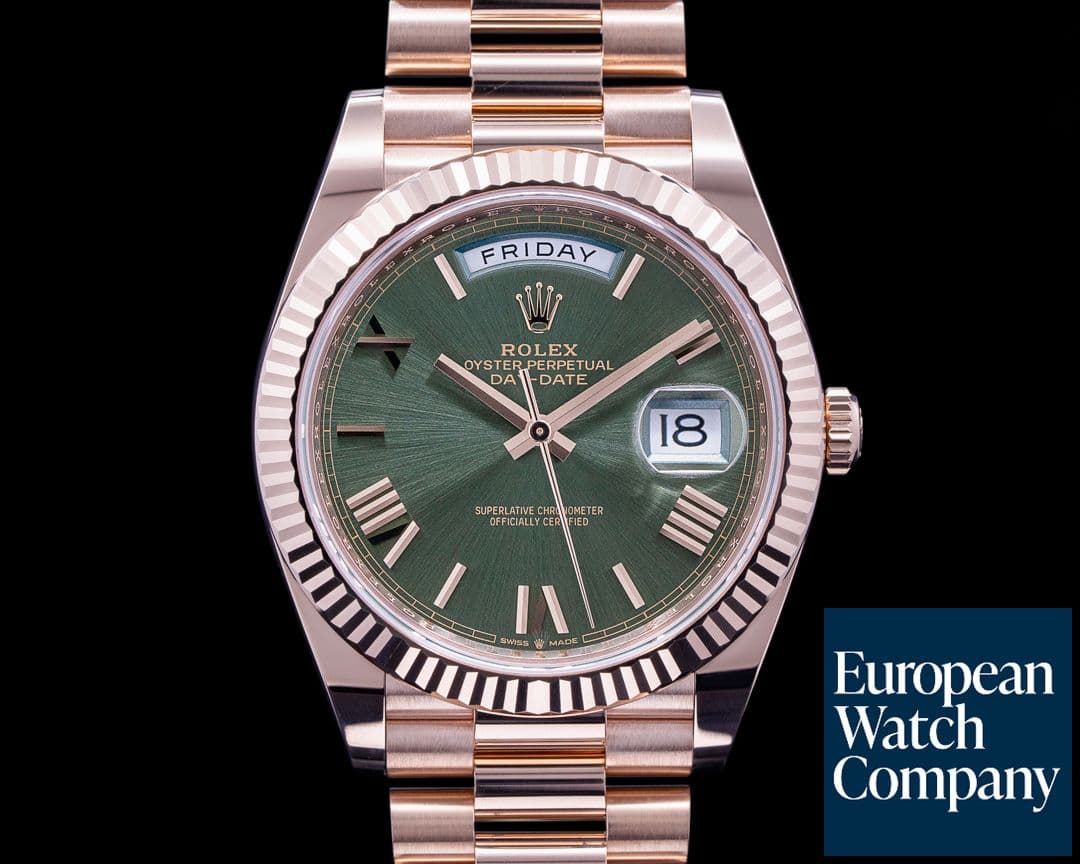 Image of Rolex Day Date Presidential Everose Gold Green Dial 40MM 2022