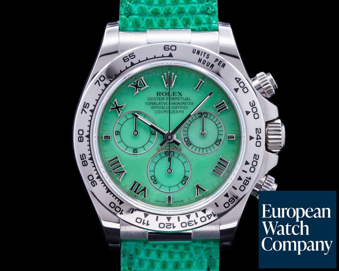Image of Rolex Daytona 116519 "BEACH" Green Dial 18K White Gold RARE