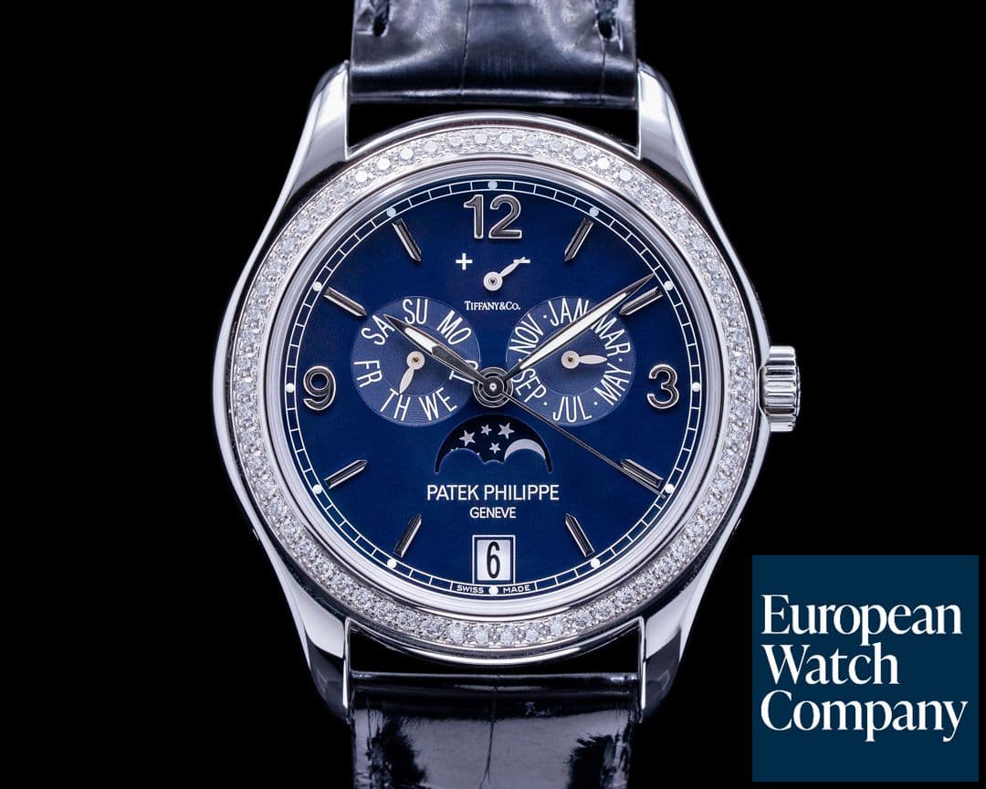 Image of Patek Philippe Annual Calendar 5147G "TIFFANY & CO" Blue Dial Diamond Bezel UNWORN