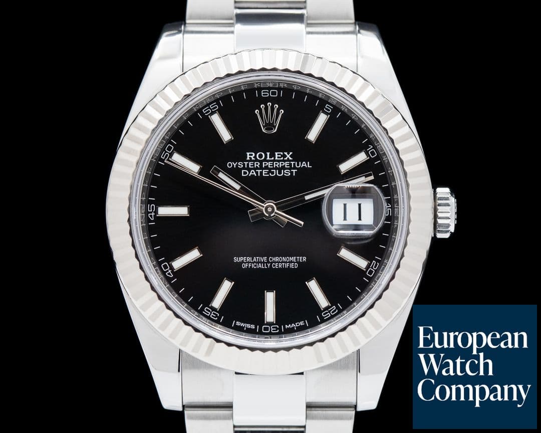 Image of Rolex Datejust 41 Black Stick Dial SS / Oyster