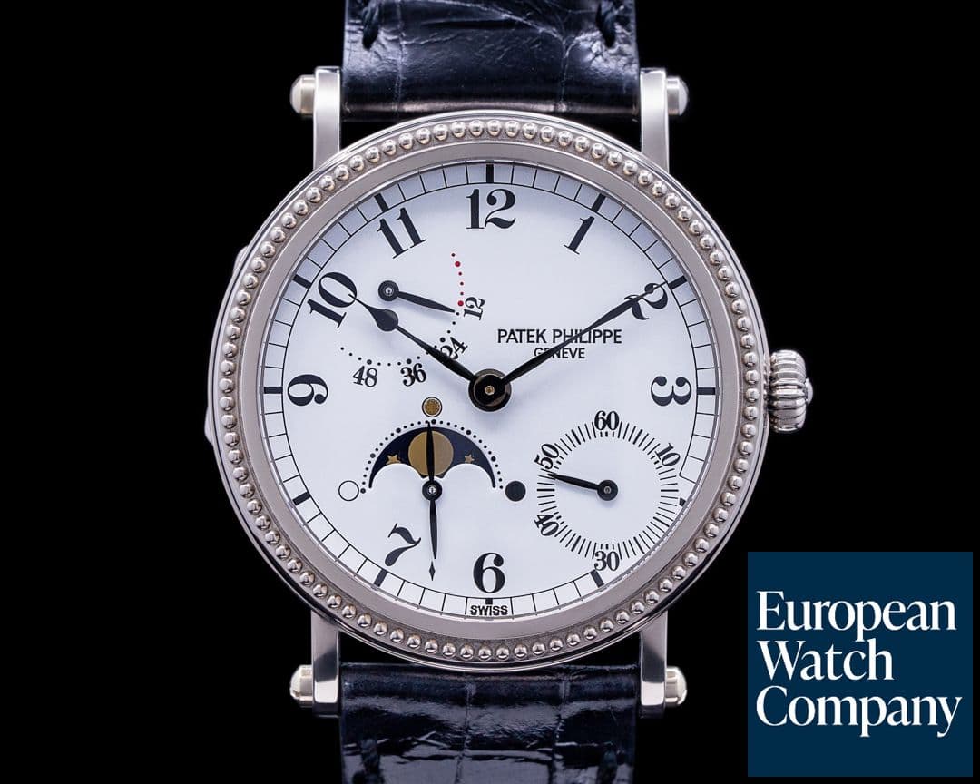 Image of Patek Philippe Moonphase 5015G Power Reserve White Gold Hobnail Bezel