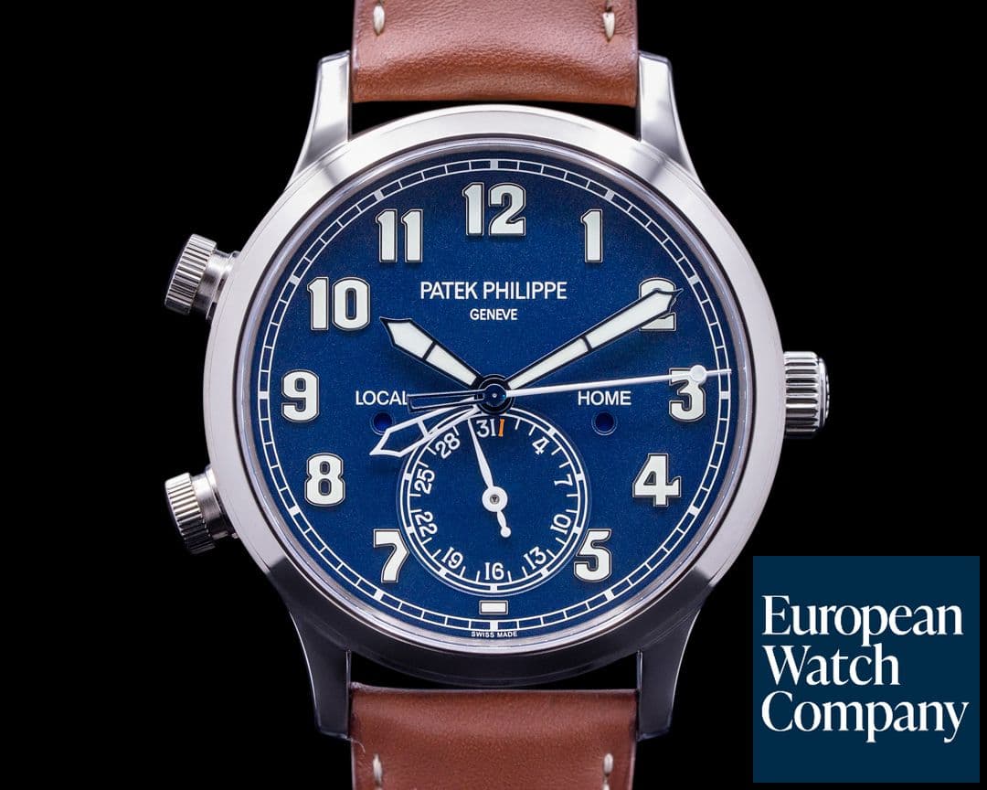 Image of Patek Philippe Calatrava 5524G Pilot Travel Time 18k White Gold