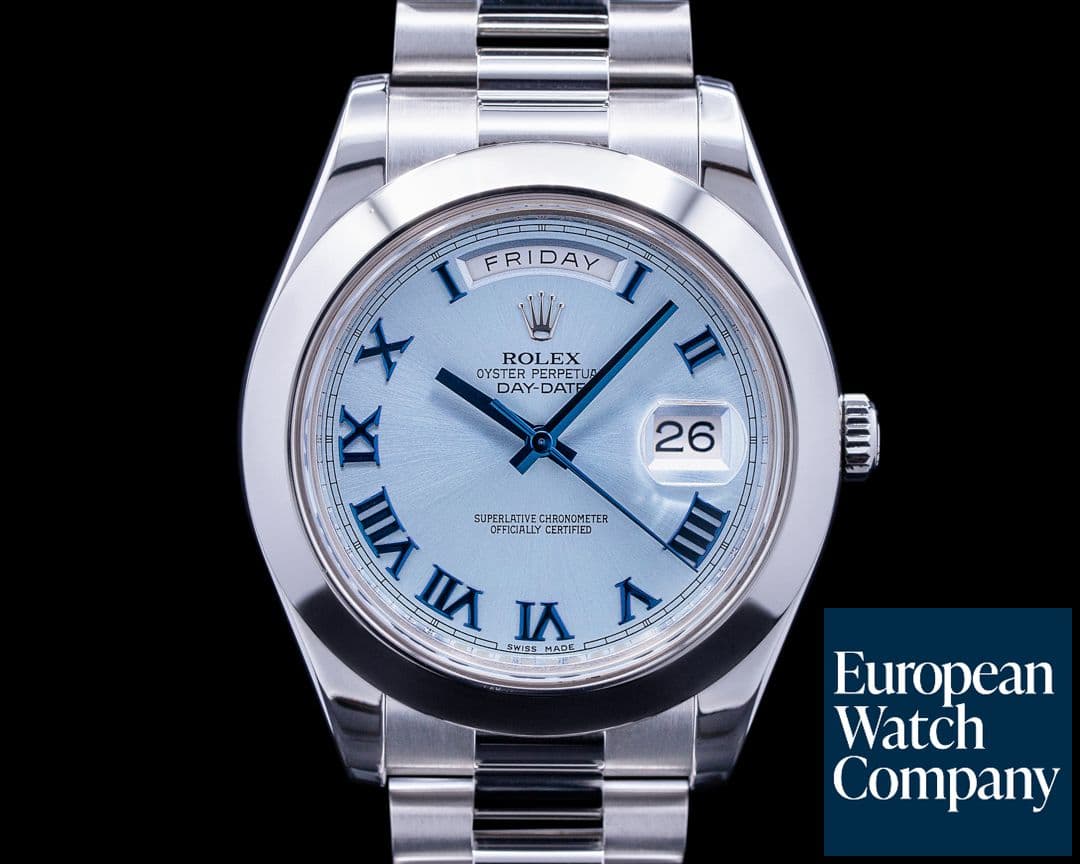 Image of Rolex Platinum Day Date II 218206 Glacier Dial Roman Numerals 41MM
