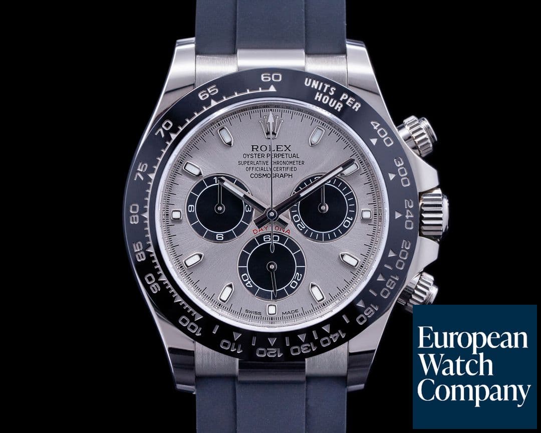 Image of Rolex Daytona 116519 18K White Gold Ceramic Oysterflex Silver Dial 