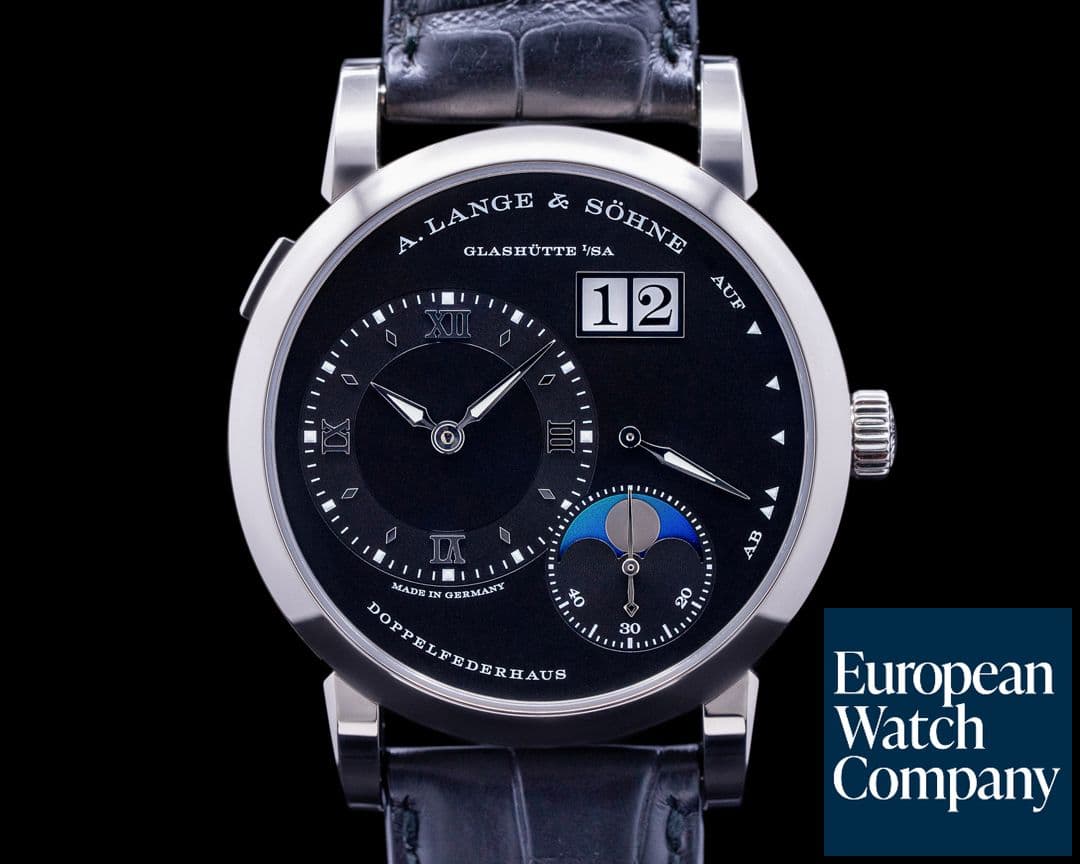 Image of A. Lange and Sohne Lange 1 Moon 192.029 18K White Gold Black Dial