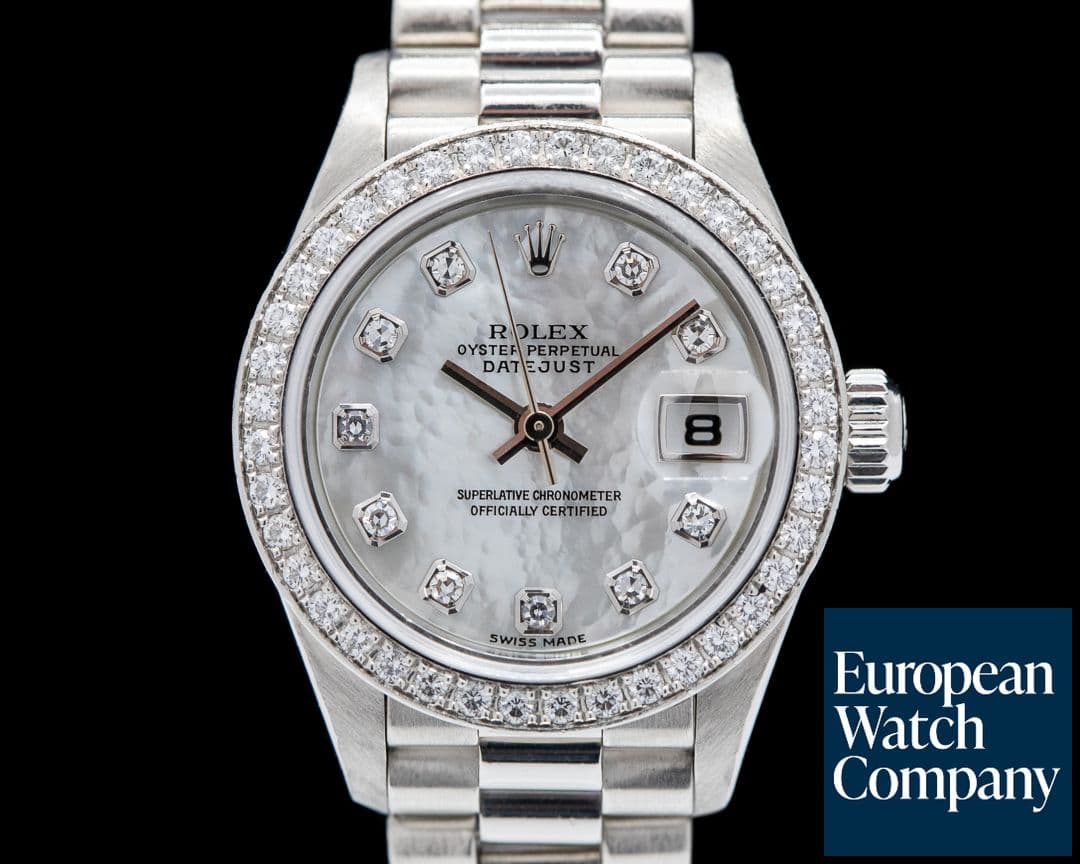 Image of Rolex Datejust 28MM Platinum Diamond Dial / Diamond Bezel COMPLETE
