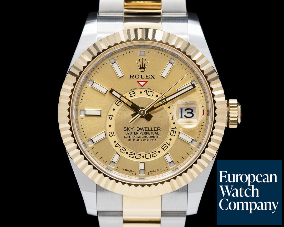 Image of Rolex Sky Dweller 326933 Steel & Yellow Gold Champagne Dial 2022