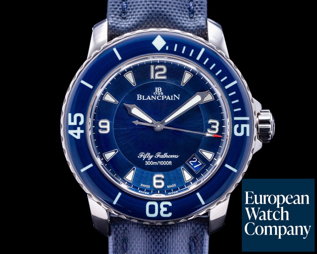 Image of Blancpain Fifty Fathoms White Gold / Blue Dial LIMITED