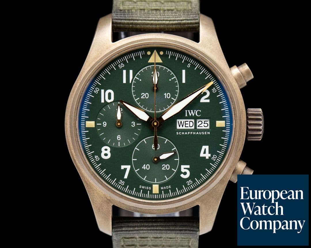 Image of IWC Pilot's Watch Chronograph Spitfire Automatic Bronze Green Dial 
 