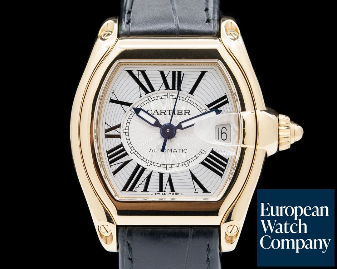Image of Cartier Roadster Automatic 18K Yellow Gold Silver Dial 