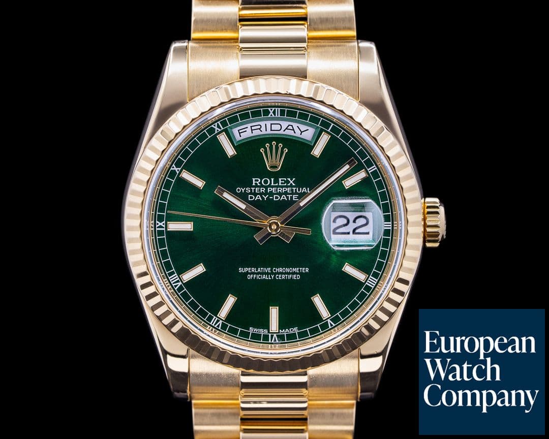 Image of Rolex Day Date President 118238 Green Dial 18K Yellow Gold 