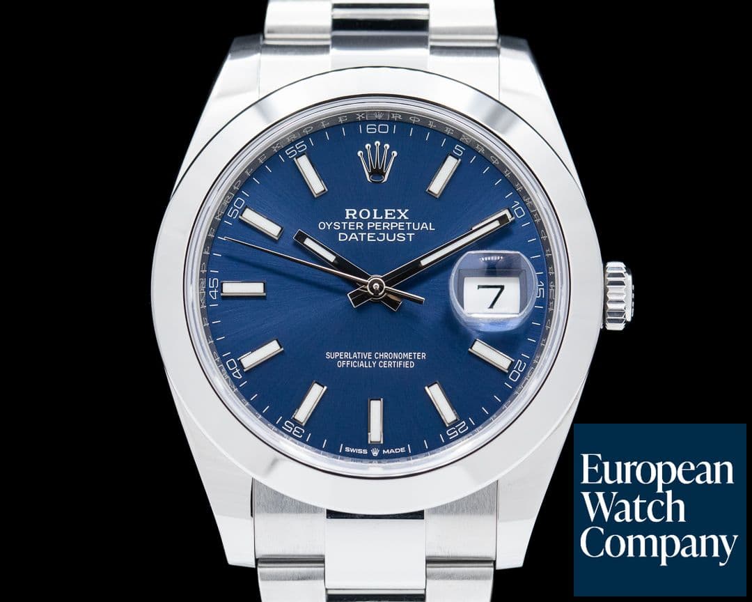 Image of Rolex Datejust 41 Blue Stick Dial SS Oyster 2019