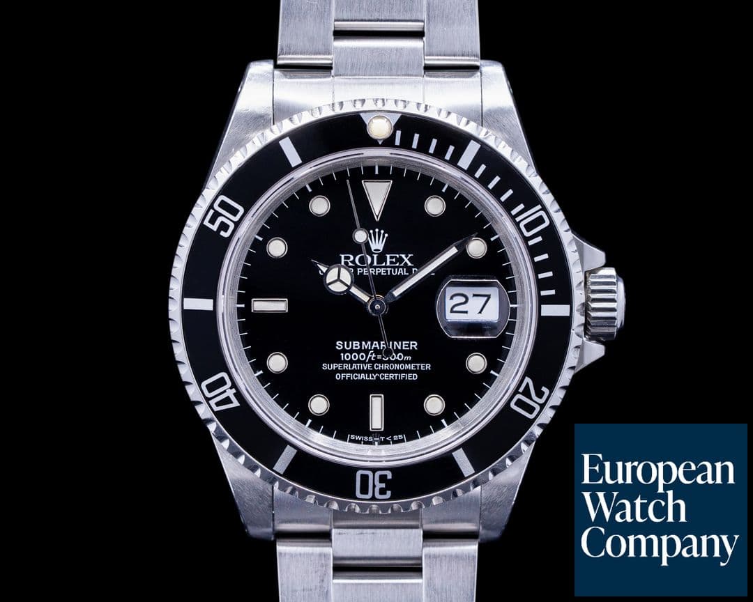 Image of Rolex Submariner 16610 Date SS Circa 1992 BOX & PAPERS