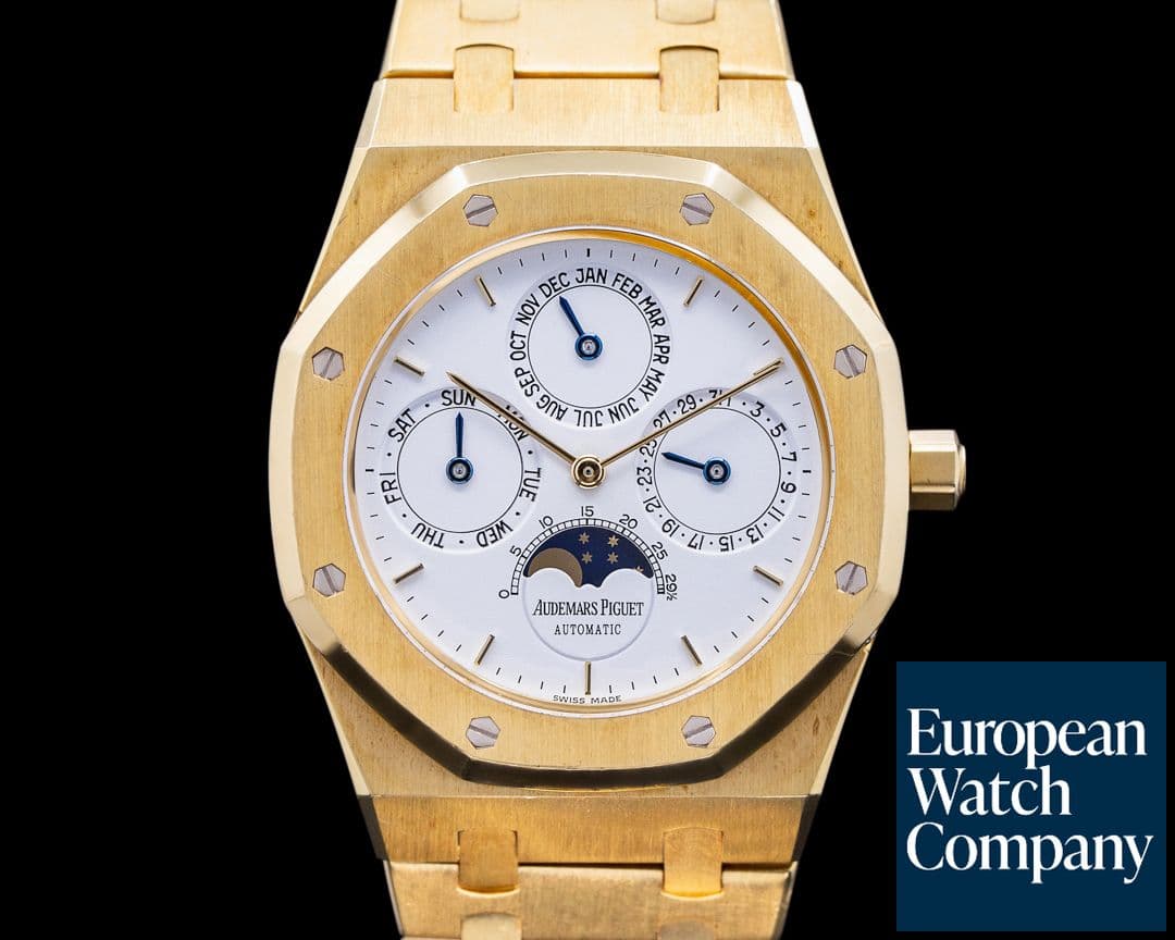 Image of Audemars Piguet Royal Oak Quantieme Perpetuel 5554 Circa 1986 FULL SET PAPERS 