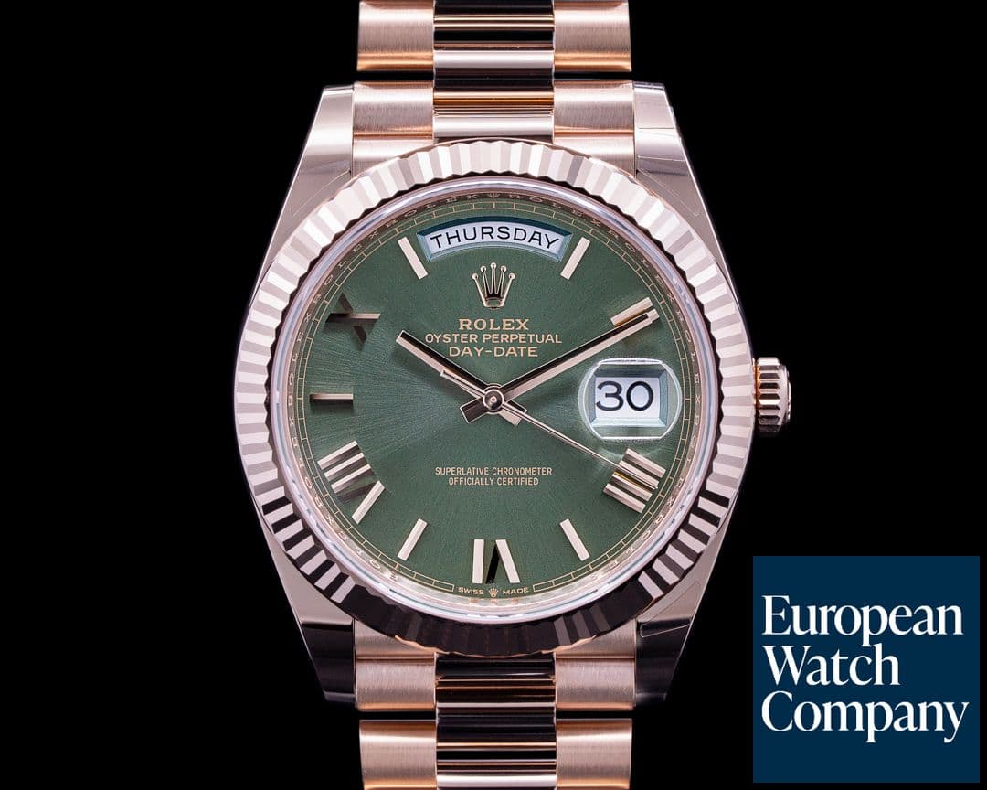 Image of Rolex Day Date Presidential Everose Gold Green Dial 40MM UNWORN 2022