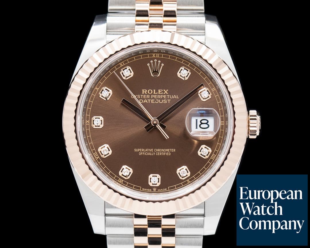 Image of Rolex Datejust 41 126331 Chocolate Brown Diamond Dial 18K Rose / SS 2022
