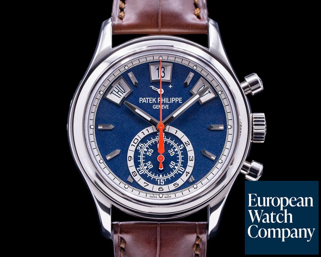 Image of Patek Philippe Annual Calendar 5960/01G Chronograph White Gold Blue Dial