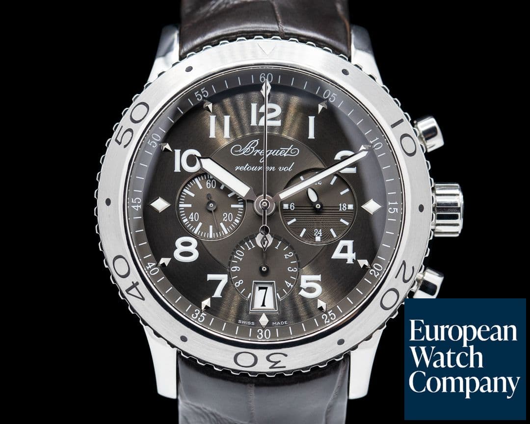 Image of Breguet Type XXI Flyback SS / Alligator Brown Dial 
