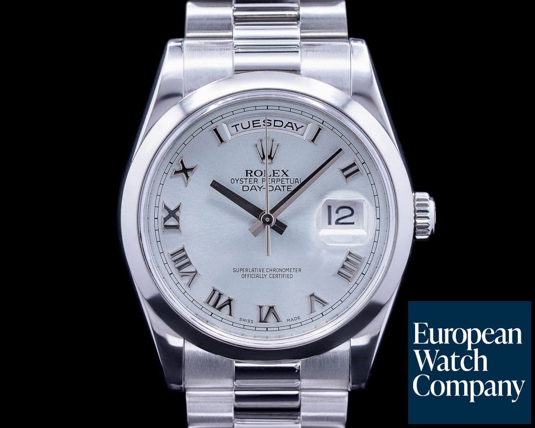 Image of Rolex President 118206 Platinum Glacier Roman Dial