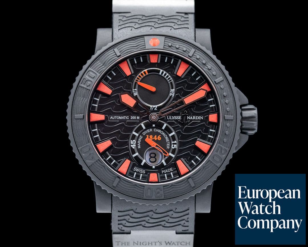 Image of Ulysse Nardin Maxi Marine Diver "The Night's Watch" LE Complete set + Extras!