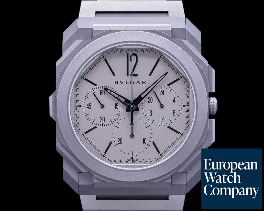 Image of Bulgari Octo Finissimo Chronograph GMT Titanium Grey / Black 42MM