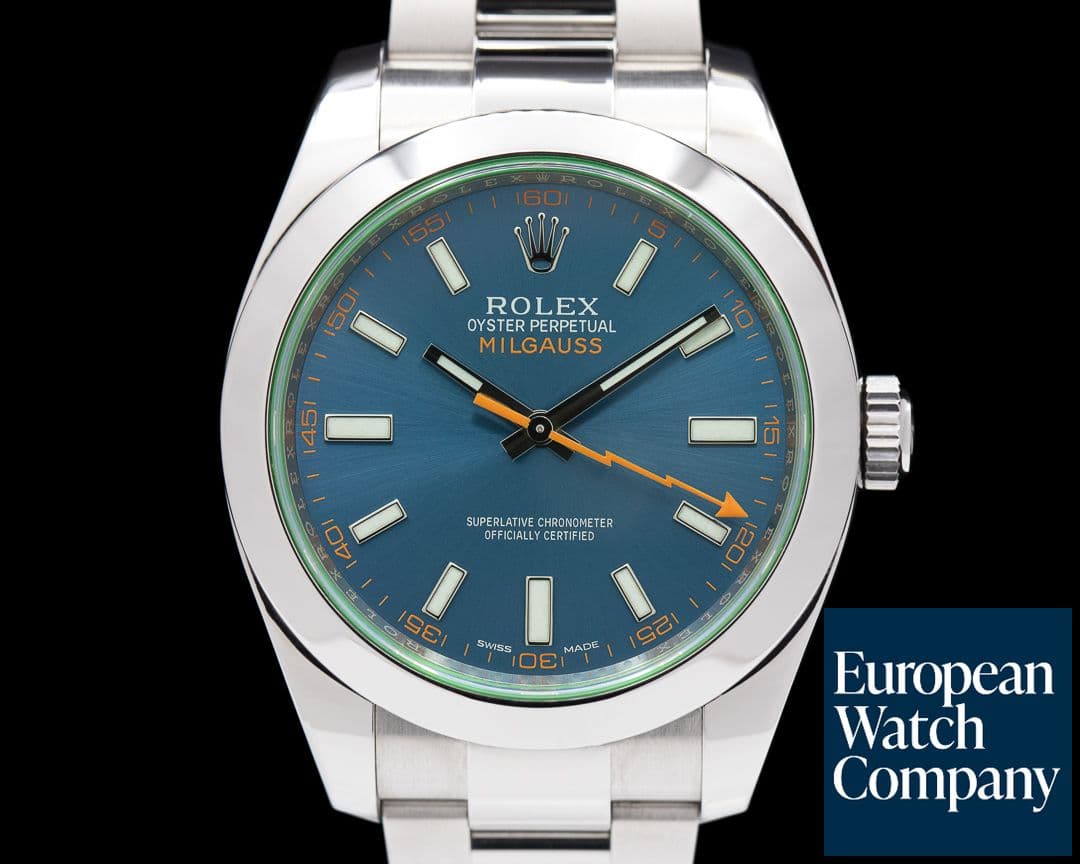 Image of Rolex Milgauss Blue Dial Green Crystal