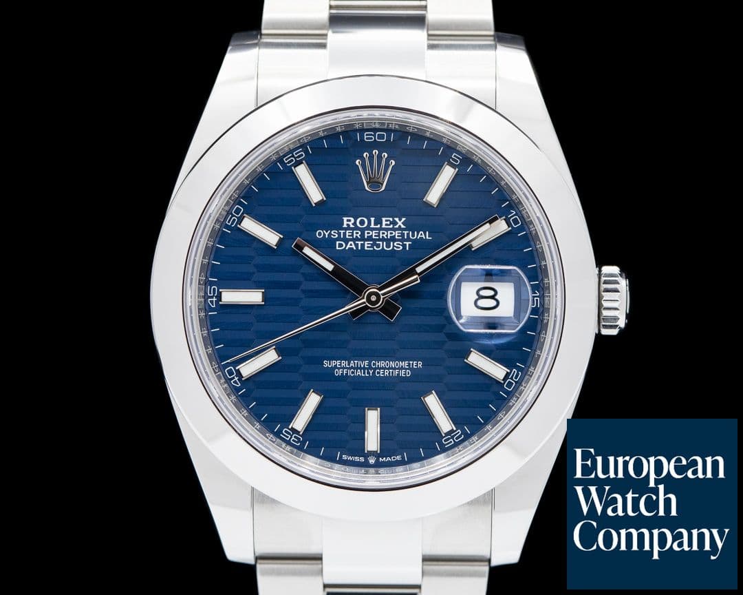 Image of Rolex Datejust 41 Blue Stick Motif Dial SS Oyster 2022