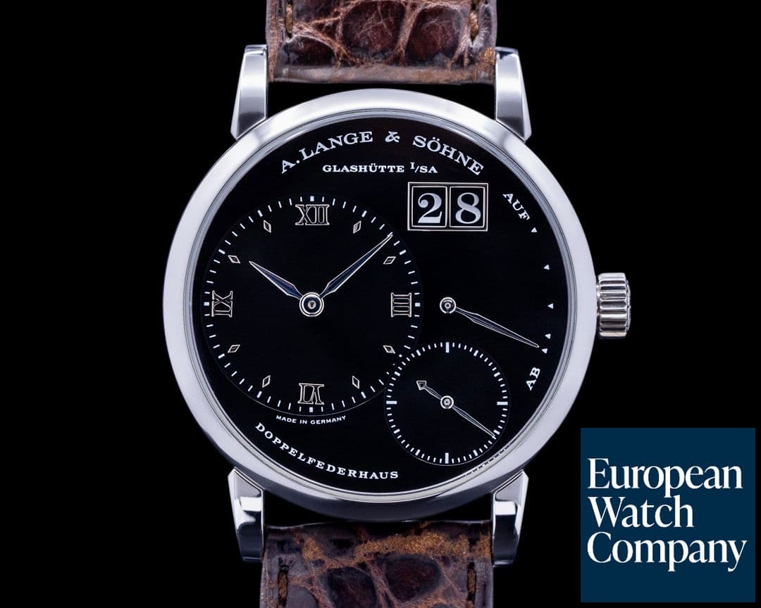 Image of A. Lange and Sohne "Kleine" Little Lange 1 Platinum Black Dial 36MM RARE