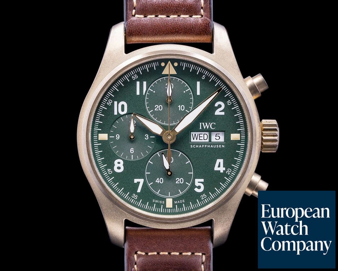 Image of IWC Pilot's Watch Chronograph Spitfire Automatic Bronze Green Dial 
 