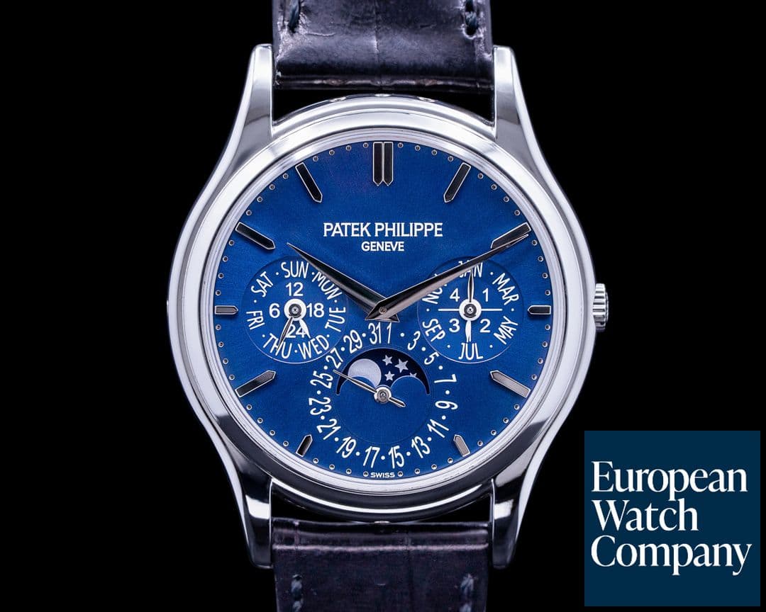 Image of Patek Philippe Perpetual Calendar Platinum Blue Dial 5140P